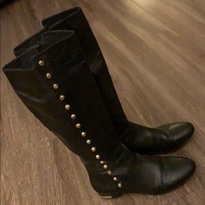 Michael kors black studded leather boots